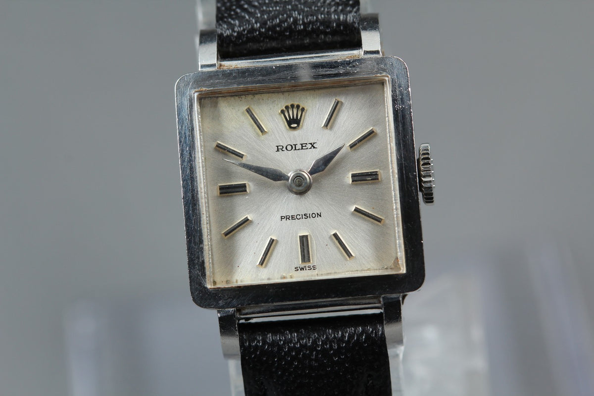 1962 Near MINT ROLEX Precision 18mm 3458 Manual Silver Dial Women's Vintage