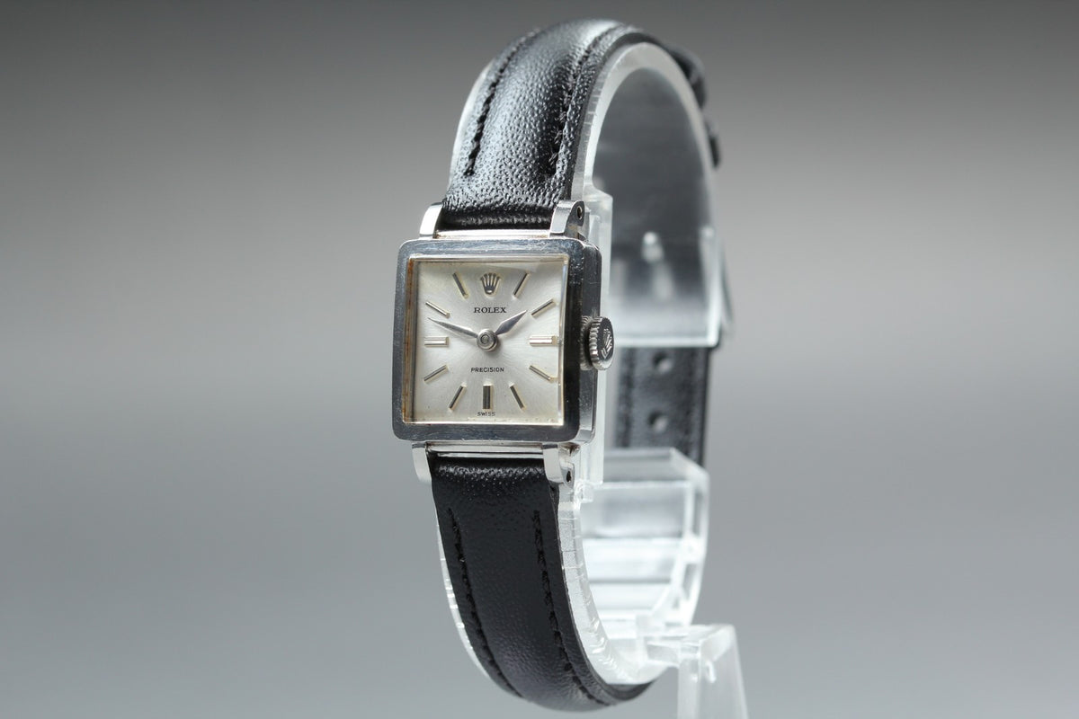 1962 Near MINT ROLEX Precision 18mm 3458 Manual Silver Dial Women's Vintage