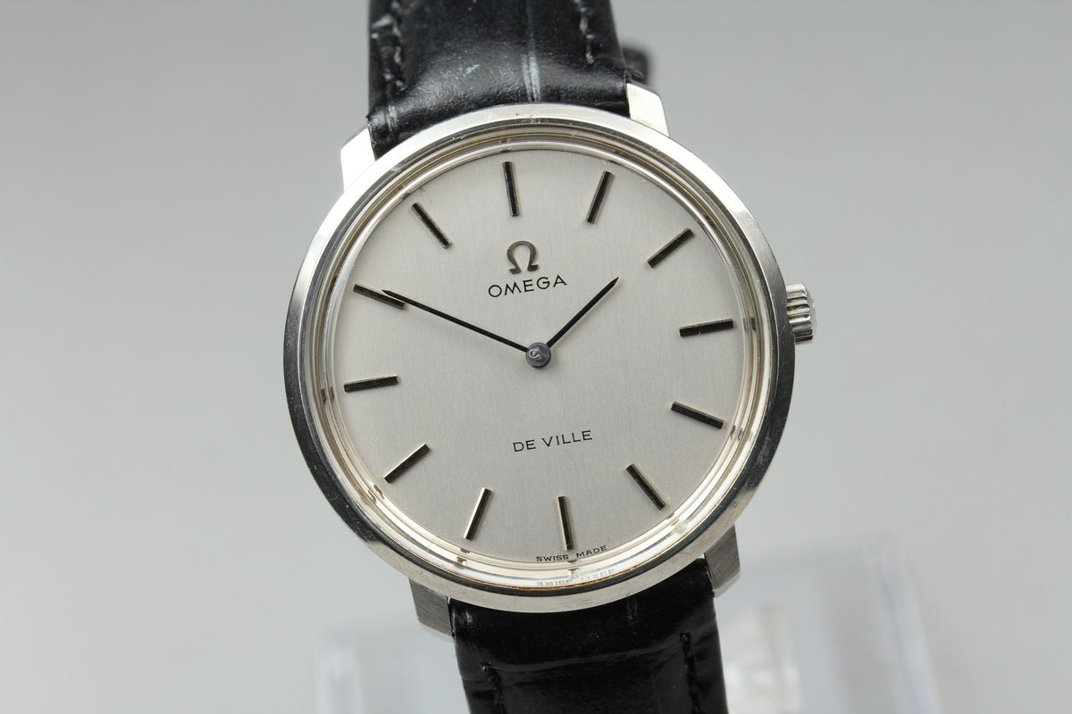 1970s Near MINT OMEGA De Ville 33mm TOOL.104 Manual Silver Men's Watch Vintage