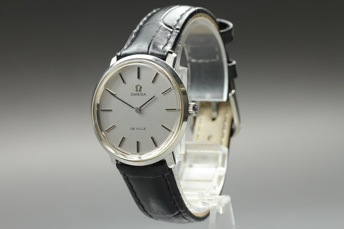 1970s Near MINT OMEGA De Ville 33mm TOOL.104 Manual Silver Men's Watch Vintage