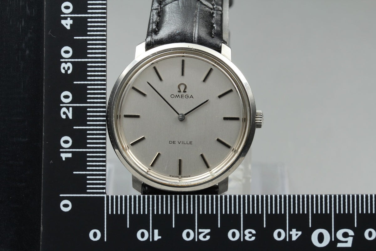 1970s Near MINT OMEGA De Ville 33mm TOOL.104 Manual Silver Men's Watch Vintage