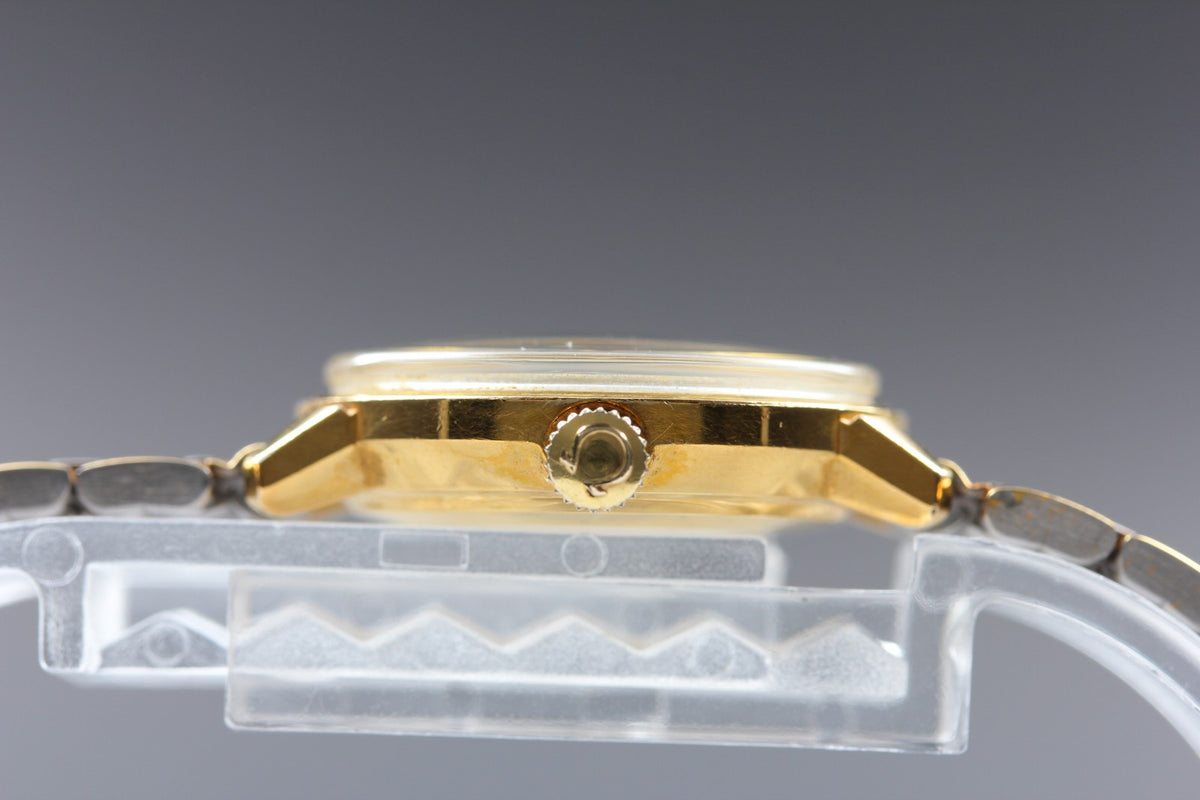 Near MINT OMEGA De Ville 22mm 515.007 Manual Silver Crosshair Dial Women Vintage