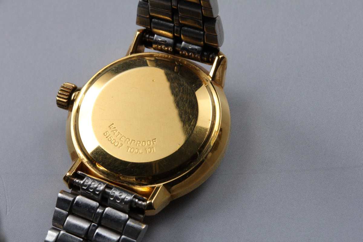 Near MINT OMEGA De Ville 22mm 515.007 Manual Silver Crosshair Dial Women Vintage
