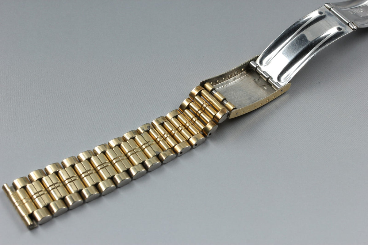 Near MINT OMEGA Bracelet 19mm FF137/1069 Gold Plated Men's Watch Band Vintage