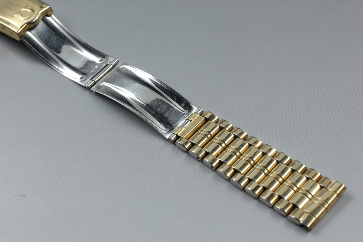 Near MINT OMEGA Bracelet 19mm FF137/1069 Gold Plated Men's Watch Band Vintage