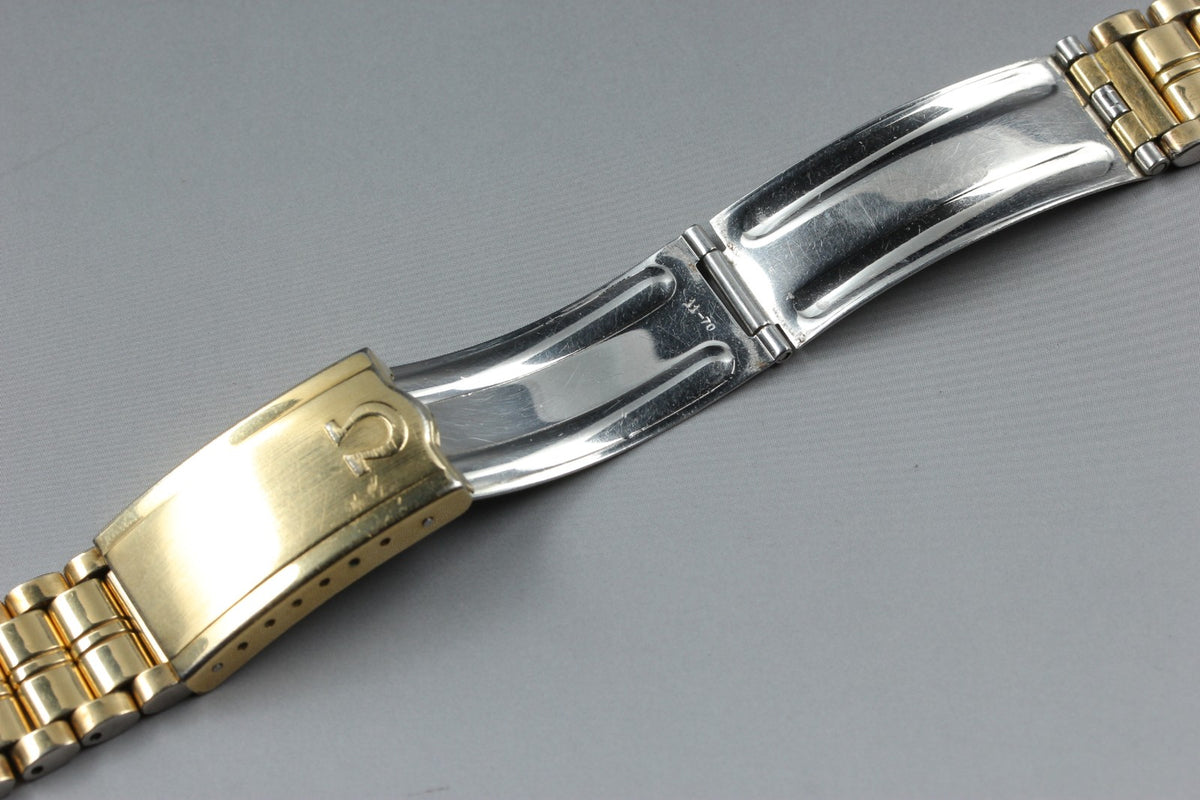 Near MINT OMEGA Bracelet 19mm FF137/1069 Gold Plated Men's Watch Band Vintage