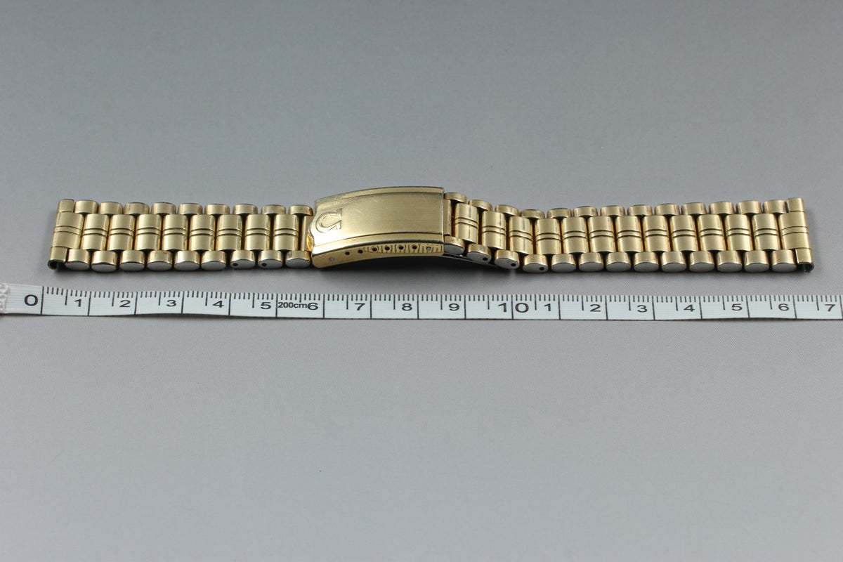 Near MINT OMEGA Bracelet 19mm FF137/1069 Gold Plated Men's Watch Band Vintage