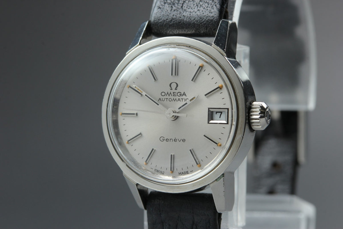 1972 Near MINT OMEGA Geneve 22mm 566.045 Automatic Silver Dial Women's Vintage