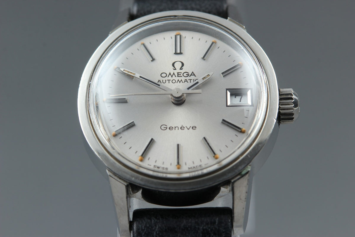 1972 Near MINT OMEGA Geneve 22mm 566.045 Automatic Silver Dial Women's Vintage