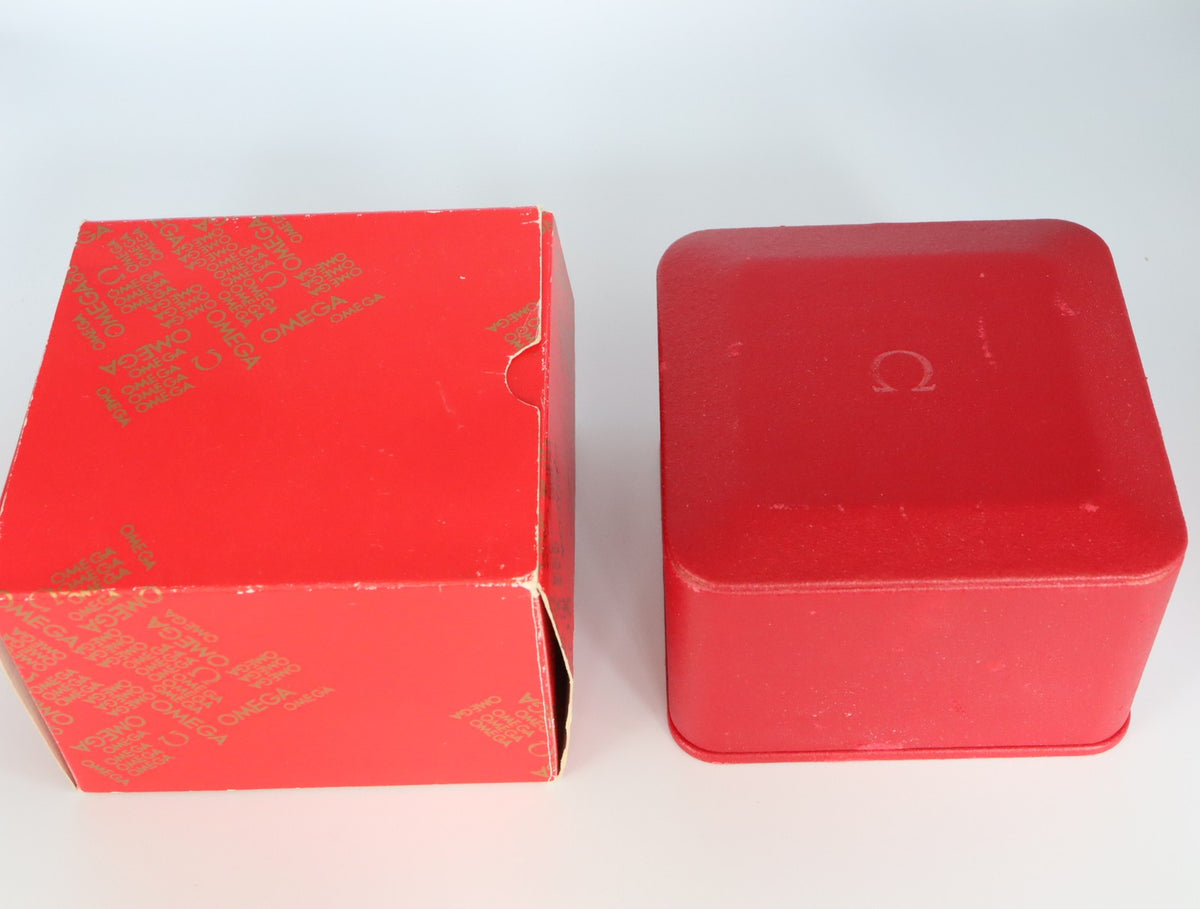 Near MINT OMEGA Vintage Red Watch Box Genuine Case Only From JAPAN #3363