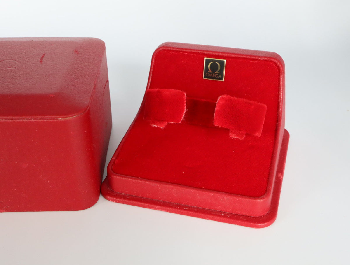 Near MINT OMEGA Vintage Red Watch Box Genuine Case Only From JAPAN #3363