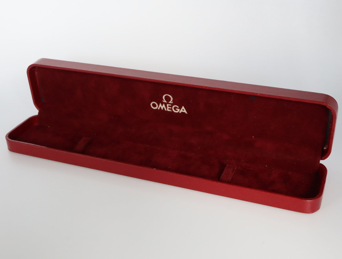 Near MINT OMEGA Vintage Red Watch Box Genuine Case Only From JAPAN #2925