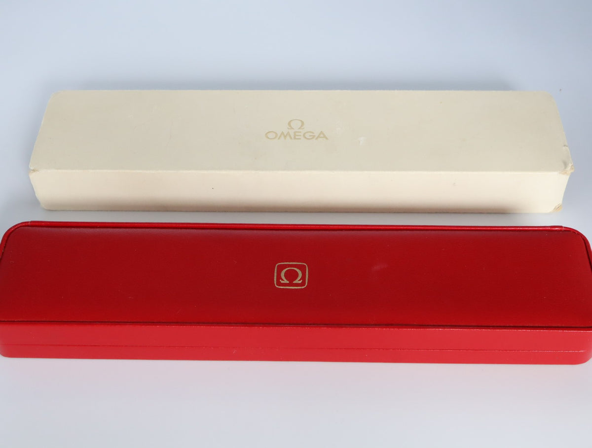 Near MINT OMEGA Vintage Red Watch Box Genuine Case Only for Men's #2722