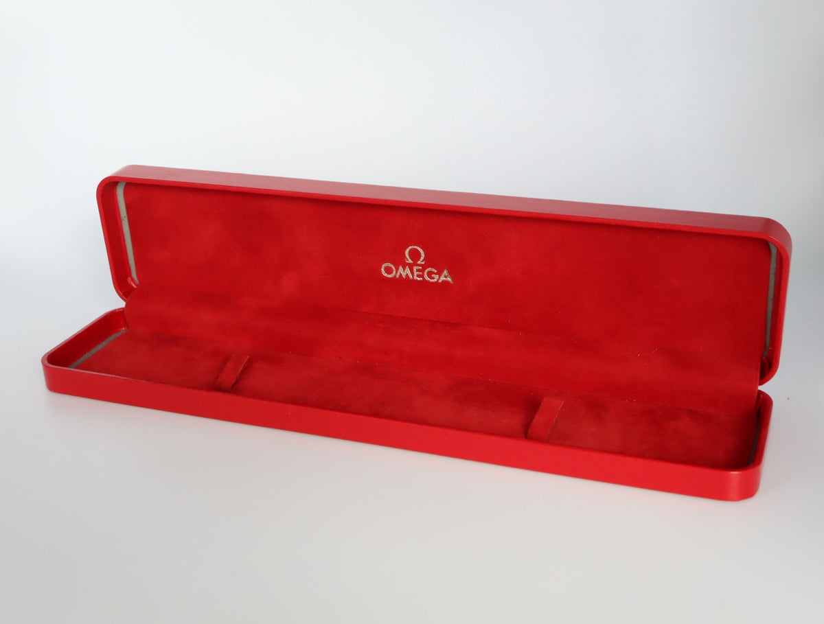 Near MINT OMEGA Vintage Red Watch Box Genuine Case Only for Men's #2722