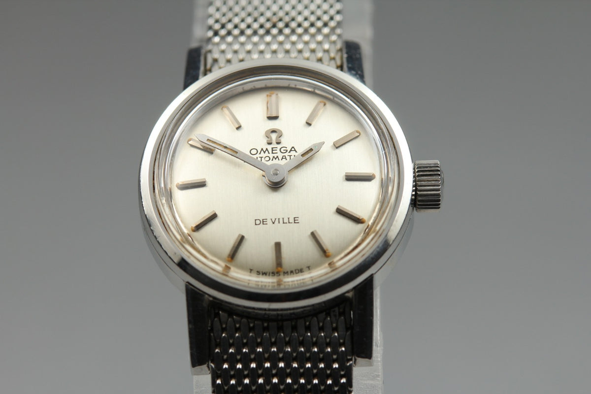 1972 Near MINT OMEGA De Ville 20mm 555.003 Automatic Silver Dial Women's Vintage