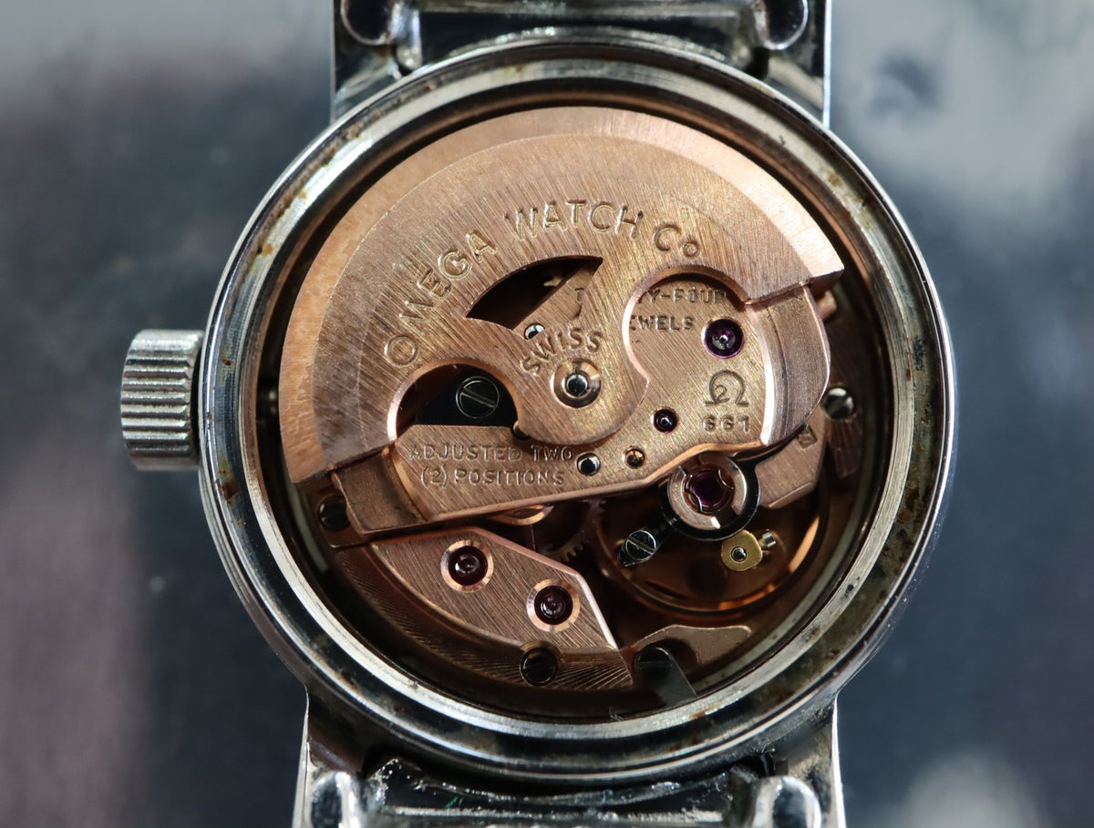 1972 Near MINT OMEGA De Ville 20mm 555.003 Automatic Silver Dial Women's Vintage