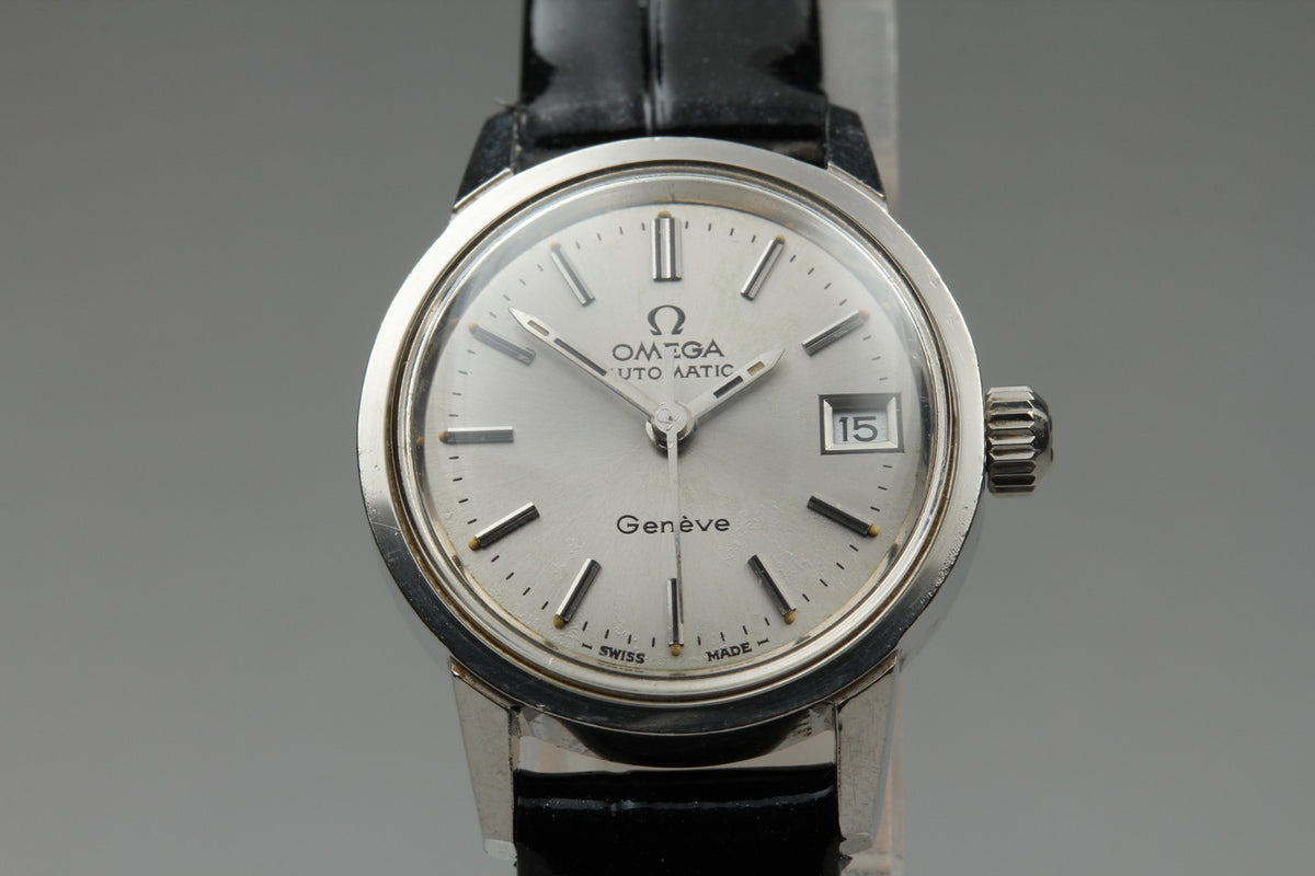 1971 Near MINT OMEGA Geneve 22mm 566.045 Automatic Silver Dial Women's Vintage