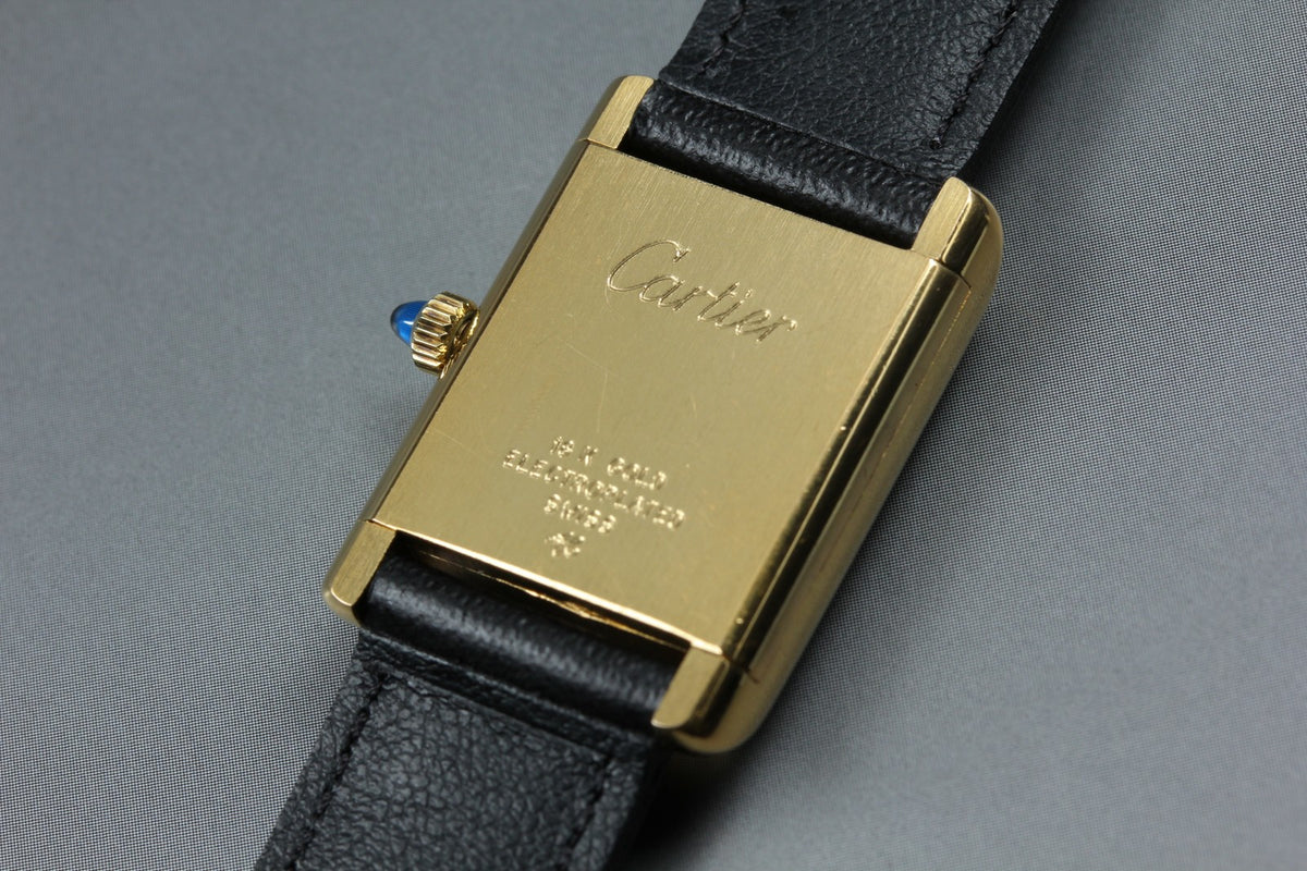1970s Near MINT Cartier Pre Must Tank SM 20mm Manual White Roman Women's Vintage