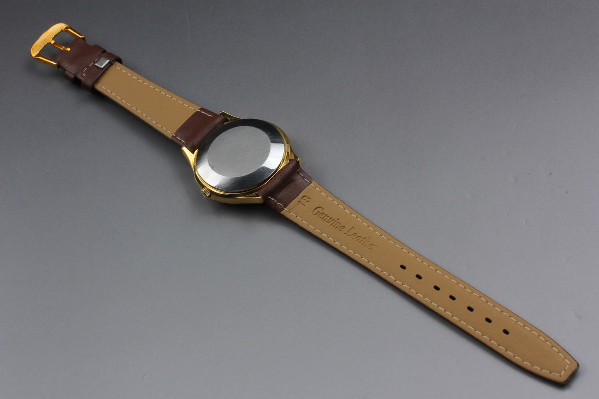 1973 MINT OMEGA De Ville 35mm 192.0027 Quartz Gold Dial Men's Watch Vintage