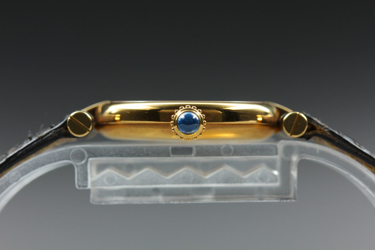 1990s Near MINT/Box Cartier Must de Vendome SM 24mm 590004 Quartz Black Women's