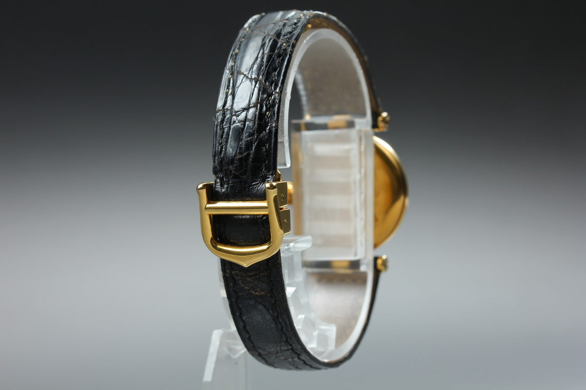 1990s Near MINT/Box Cartier Must de Vendome SM 24mm 590004 Quartz Black Women's