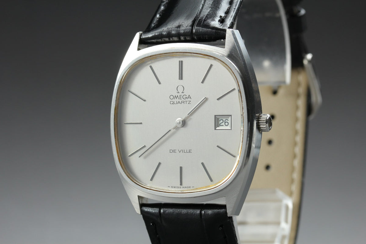 1973 Near MINT OMEGA De Ville 34mm 192.0028 Quartz Silver Dial Men's Vintage