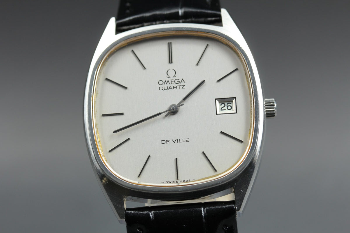 1973 Near MINT OMEGA De Ville 34mm 192.0028 Quartz Silver Dial Men's Vintage