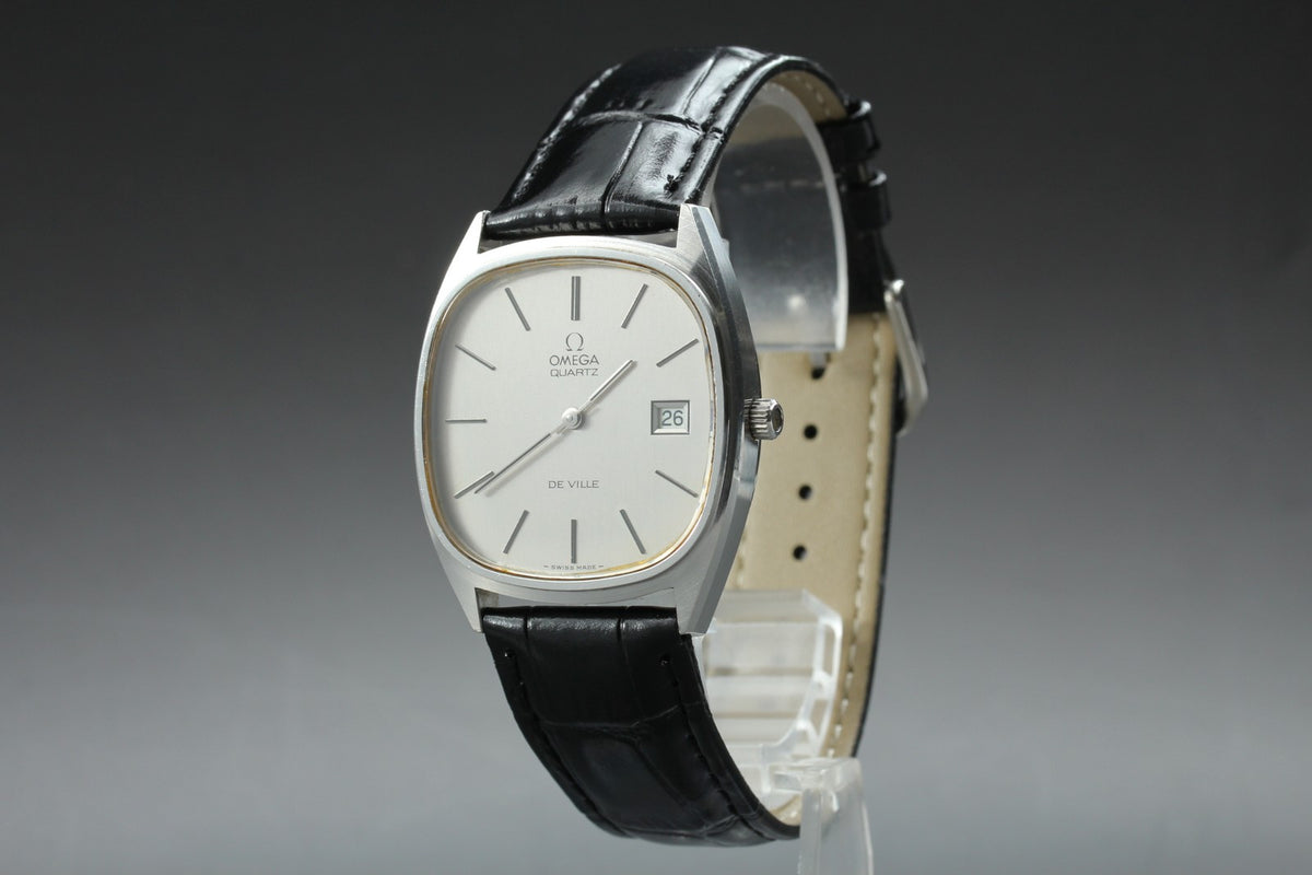 1973 Near MINT OMEGA De Ville 34mm 192.0028 Quartz Silver Dial Men's Vintage