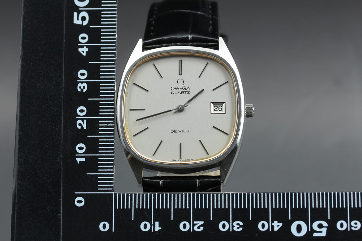 1973 Near MINT OMEGA De Ville 34mm 192.0028 Quartz Silver Dial Men's Vintage