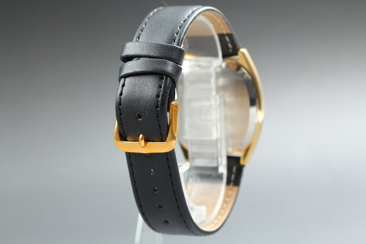 1979 Near MINT OMEGA De Ville 34mm 192.0034 Quartz Gold Dial Men's Watch Vintage