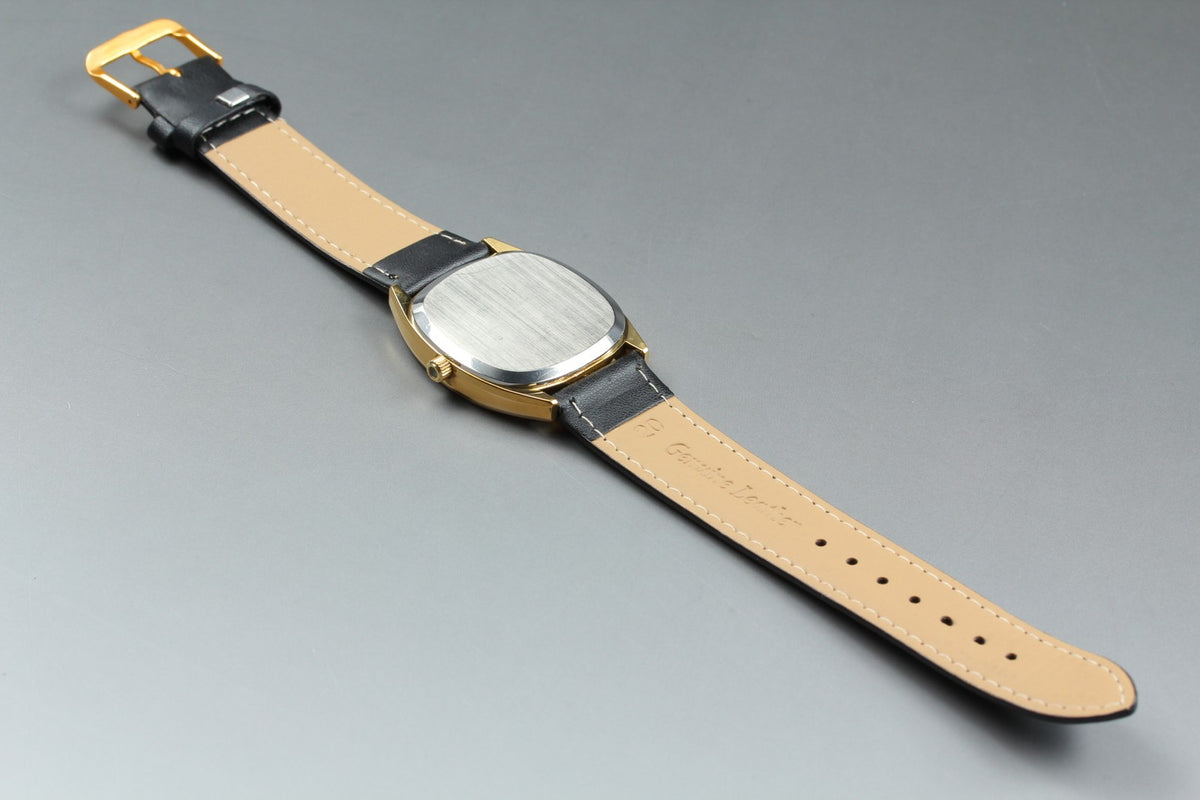 1979 Near MINT OMEGA De Ville 34mm 192.0034 Quartz Gold Dial Men's Watch Vintage