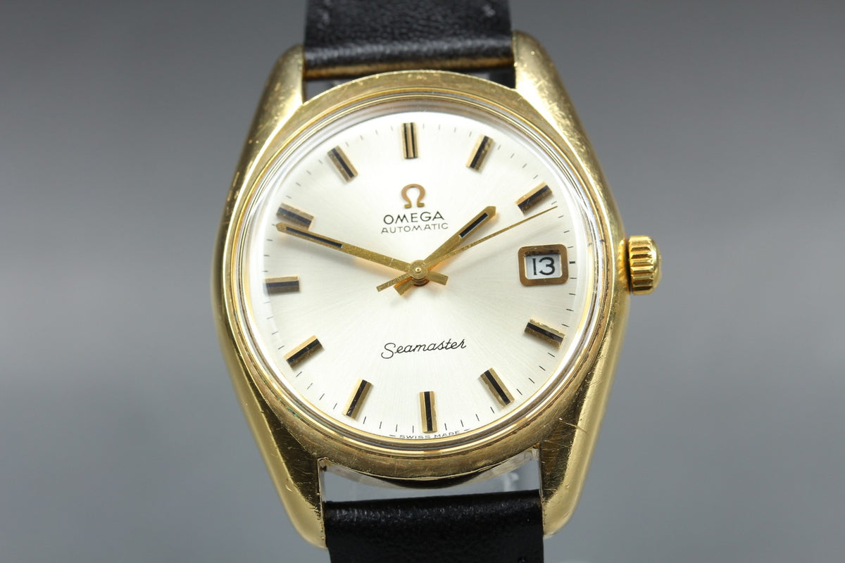 1969 Near MINT OMEGA Seamaster 35mm 166.067 Automatic Champagne Dial Men Vintage