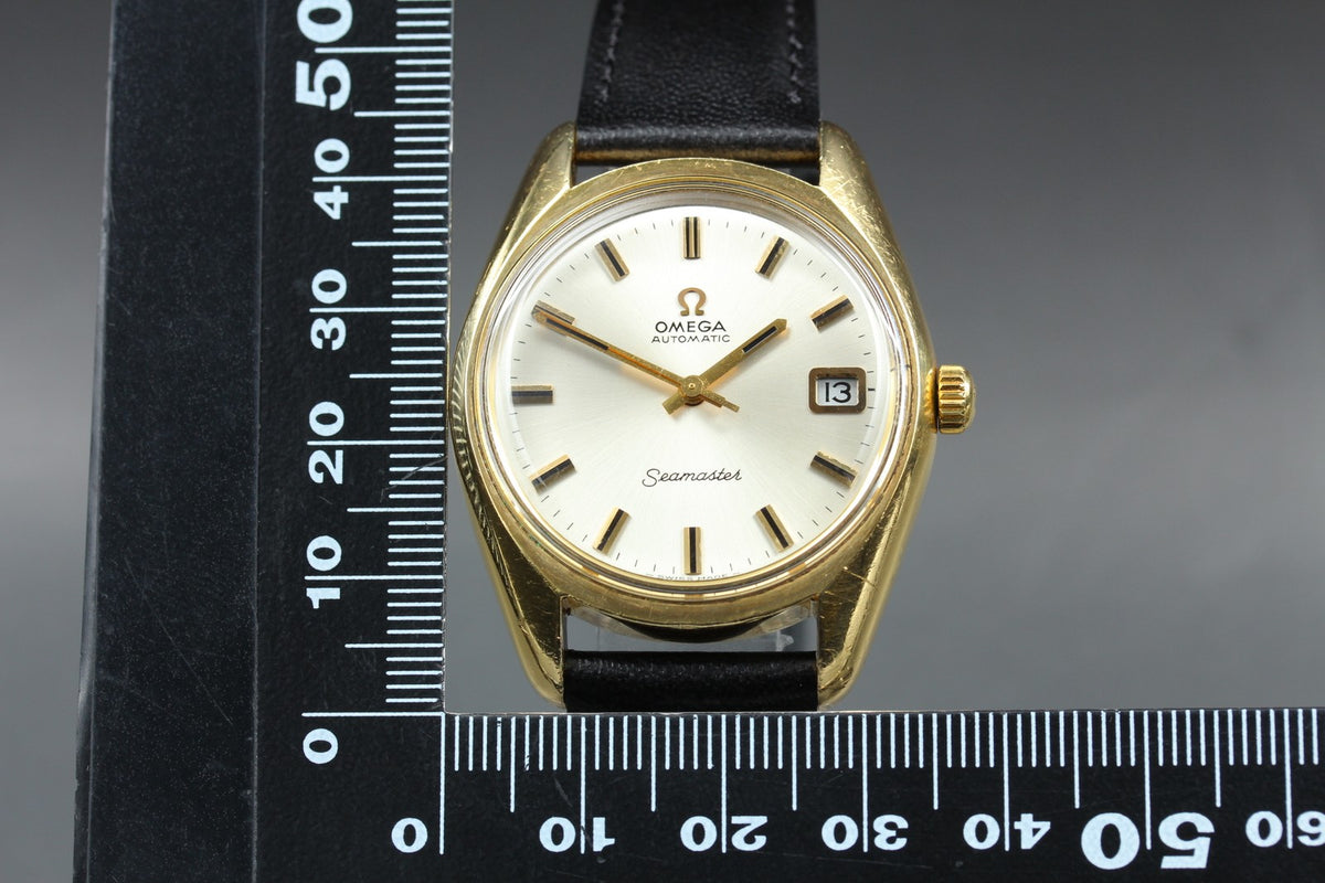 1969 Near MINT OMEGA Seamaster 35mm 166.067 Automatic Champagne Dial Men Vintage