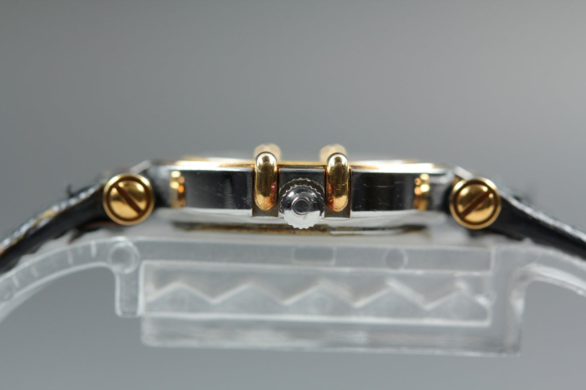 1986 Near MINT OMEGA Constellation 22mm 595.1080 Quartz Gold Dial Women Vintage