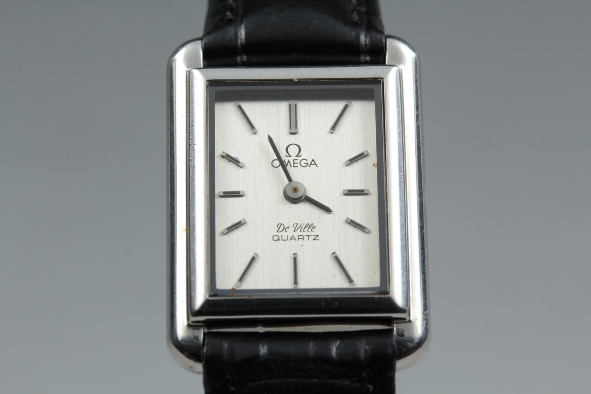 1980 Near MINT OMEGA De Ville 20mm 591.0029 Quartz Silver Tank Women's Vintage