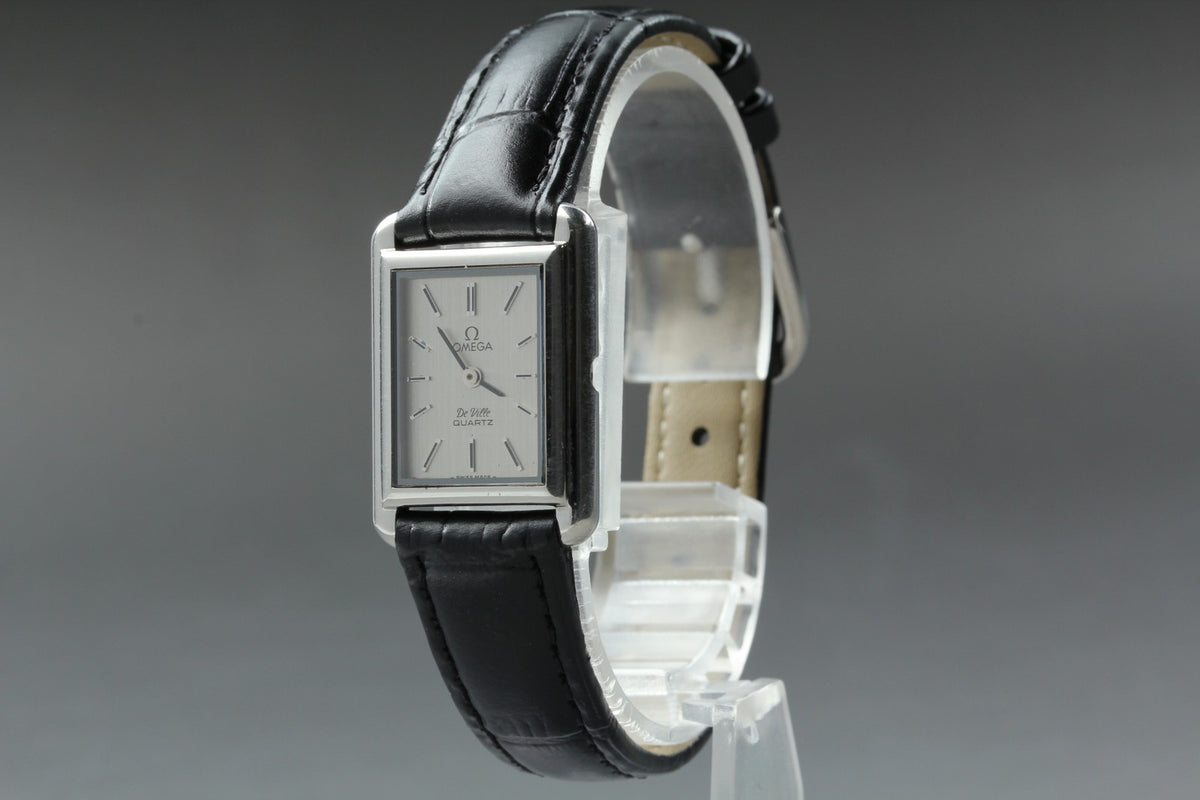 1980 Near MINT OMEGA De Ville 20mm 591.0029 Quartz Silver Tank Women's Vintage